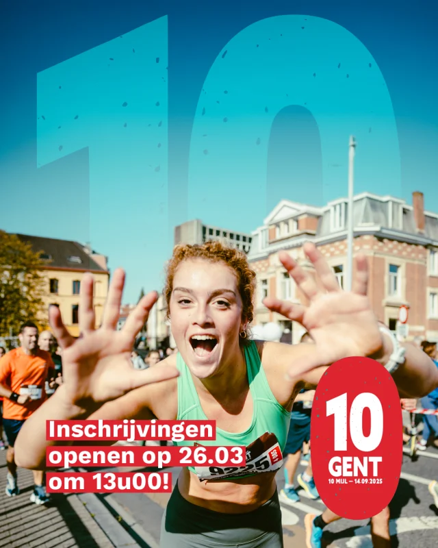 🔥 Zondag 14 september is het zover, dan zien we jou aan de start van dé Gentse loopfeesten: de 𝐆𝐞𝐧𝐭 𝟏𝟎 𝐌𝐢𝐣𝐥 ! Op slechts 3 jaar tijd nu al dé favoriete run van de Gentenaar door het stadscentrum van Gent. 
👉 Inschrijvingen openen woensdag 26 maart om 13u00 via www.gent10mijl.be