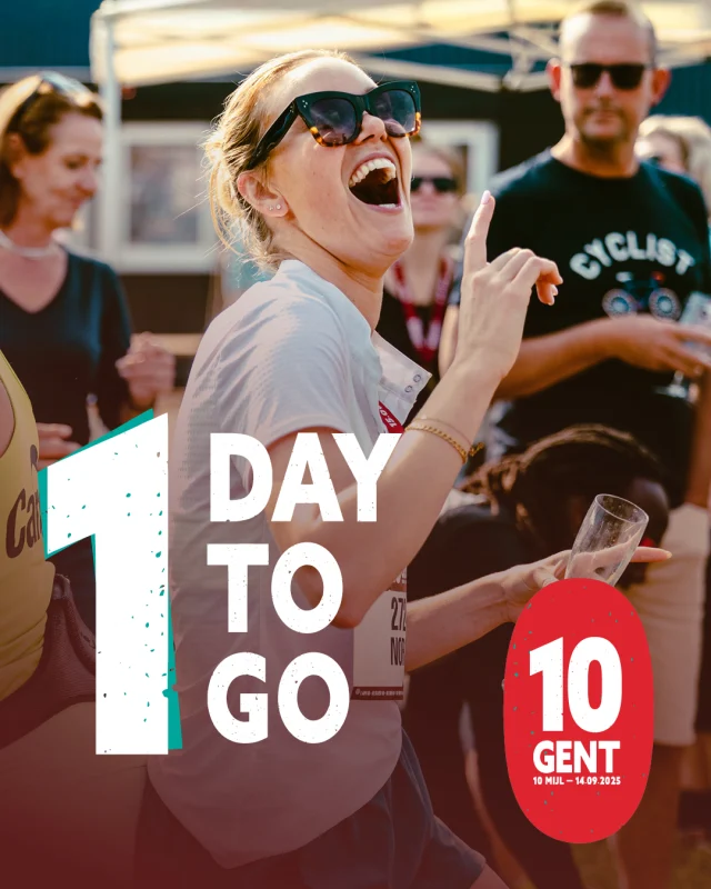 1 day to go tot de start van jouw volgende uitdaging! 🏃‍♀️ Morgen om 13u00 openen de inschrijvingen van de Gent 10 Mijl 🔥 Ben jij erbij?